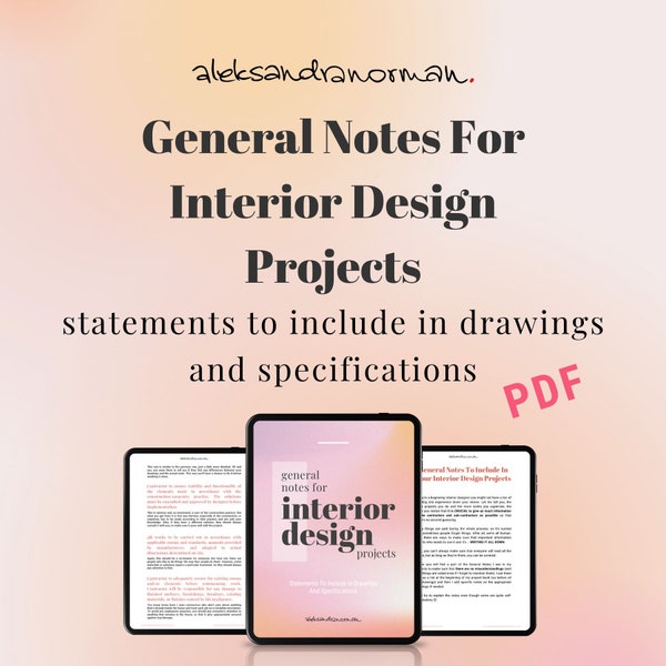 General Notes For Interior Design Drawings Interior Design Project And Specifications