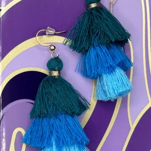 Blue Tassel Earrings