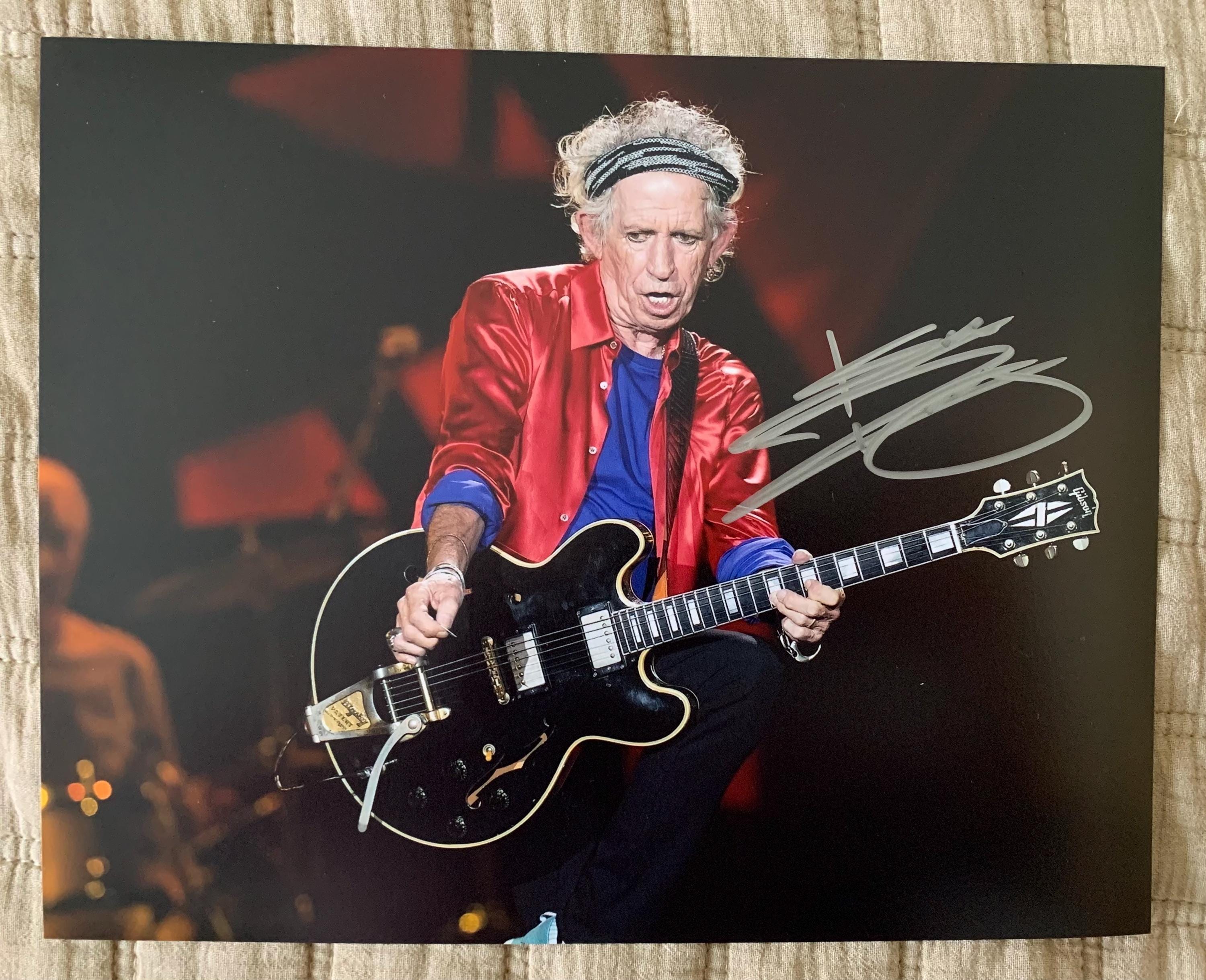 keith richards (VERY RARE TEST!! 送料込) Keith Richards Hand Signed 8x10 Photo With COA - Etsy