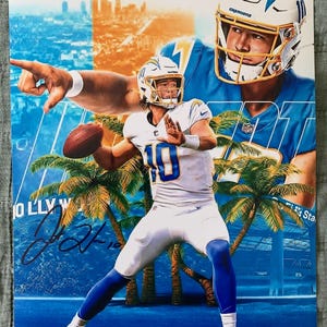 Justin Herbert NFL Hand Signed 8x10 Photo With COA