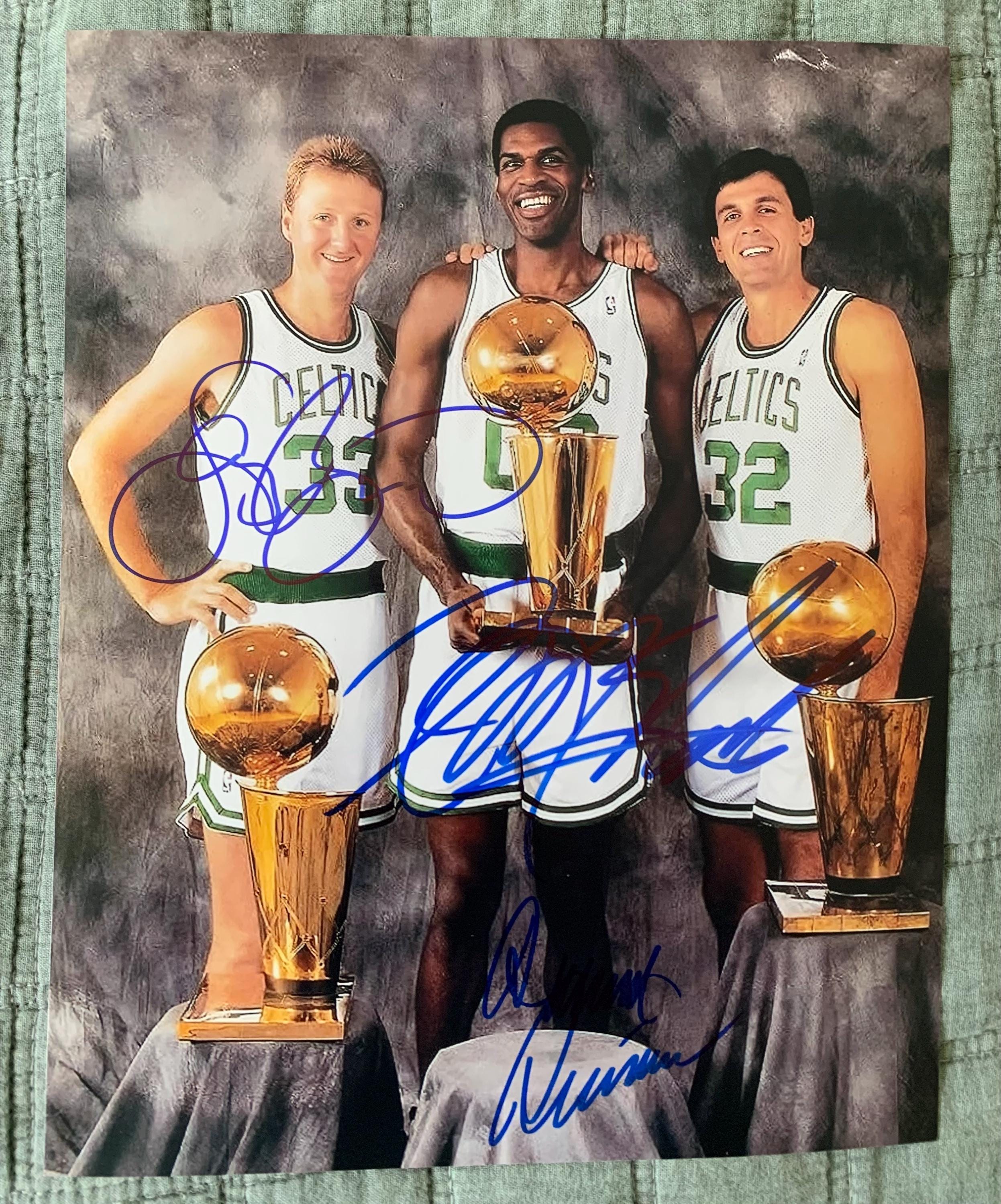 NBA Larry Bird, Robert Parish & Kevin Mchale Hand Signed 8x10