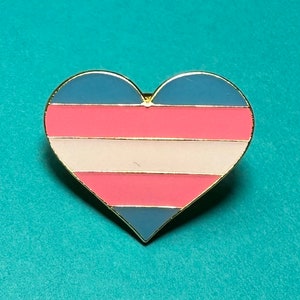Transgender Pride-vlag - hart - LGBTQIA+ inclusieve pin