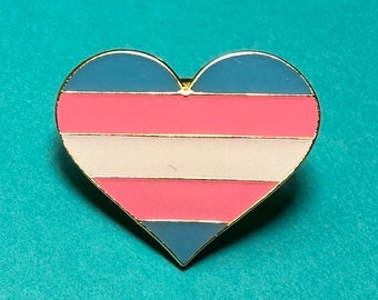 Transgender Pride Flag - Heart - LGBTQIA+ Inclusive Pin