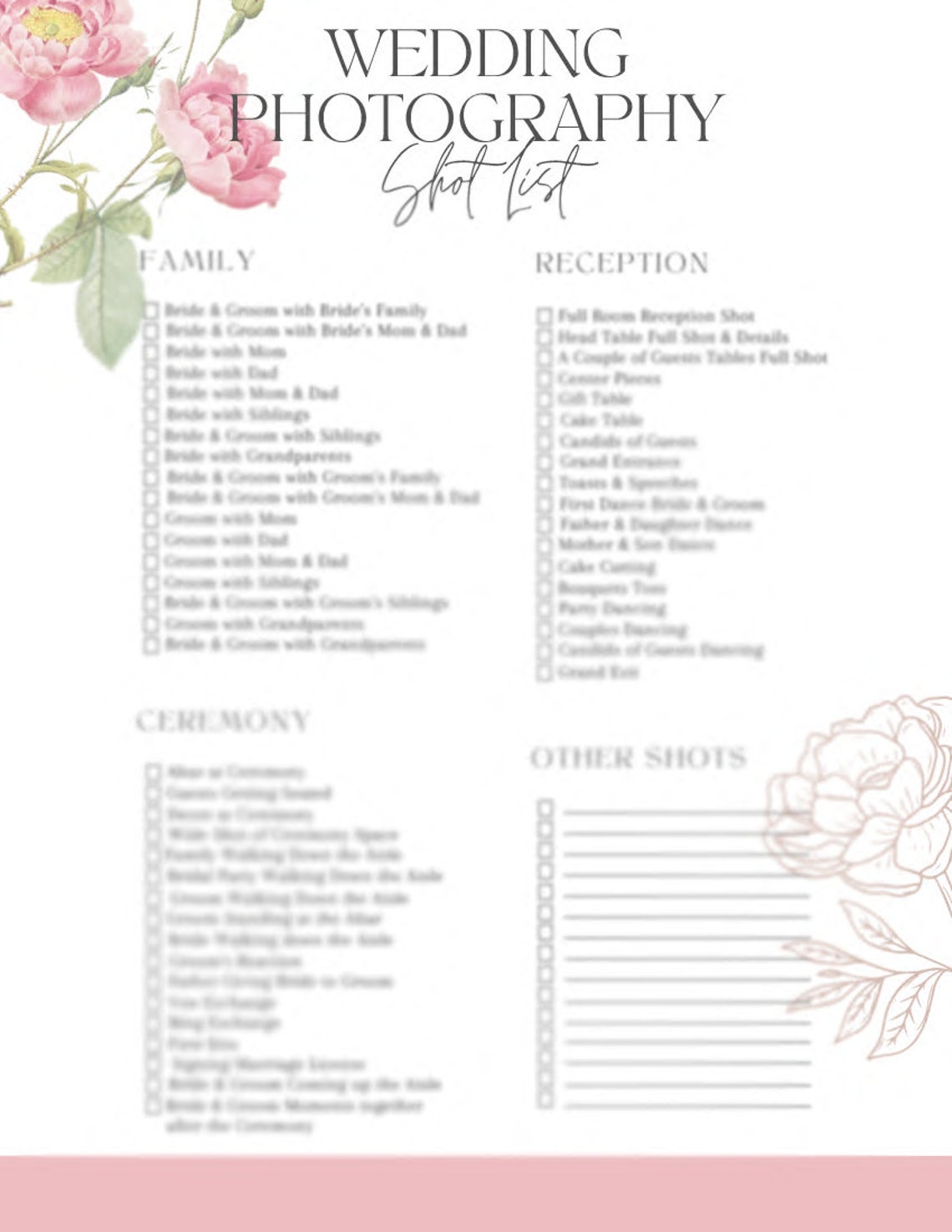 Wedding Photo Checklist Wedding Shot List Printable Wedding Photography Wedding Photo Checklist Wedding Shot List Printable Wedding Photography
