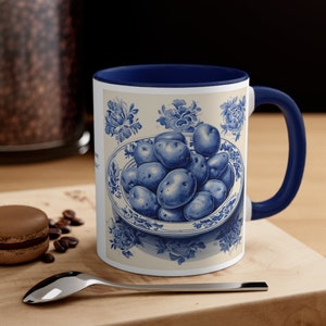 Pride and Prejudice What Excellent Boiled Potatoes Porcelain Delft Tile Inspired Coffee Mug, 11oz