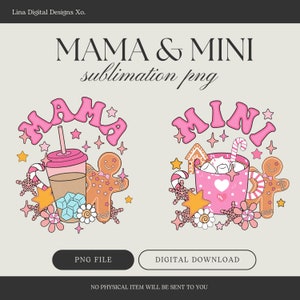 Mamá y yo Niña de jengibre / Café helado Mamá y Mini / Navidad Mini Yo