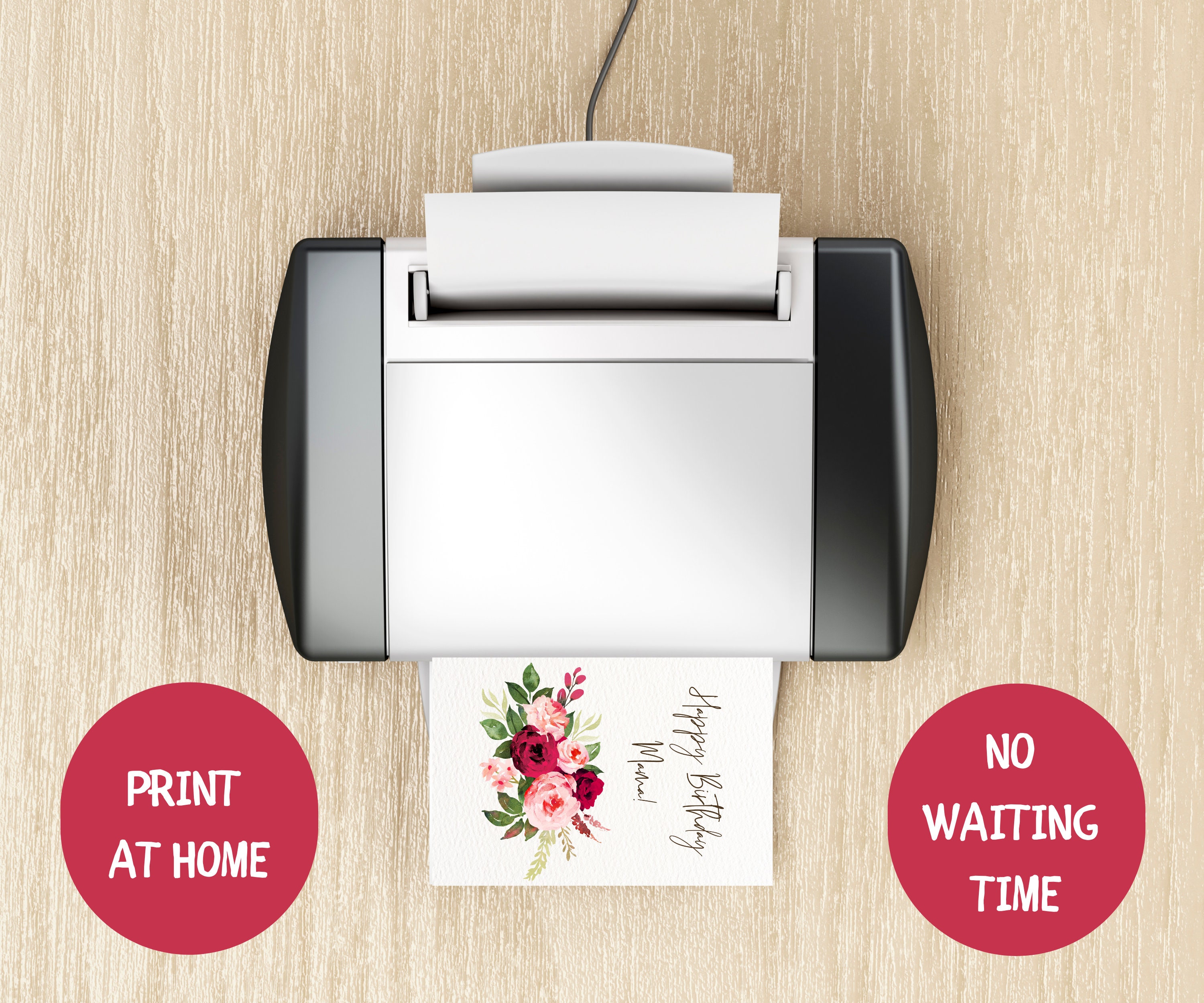 Birthday Card Printable Mom, Happy Birthday Card for Mama, Water Color ...