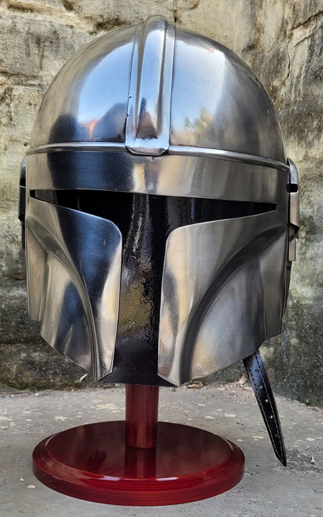 The Mandalorian Helmet With Inner Leather Star Wars Helmet Etsy