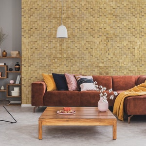 Wooden wall cladding, 3D wall decoration oak wood, wall cladding, recycled wood
