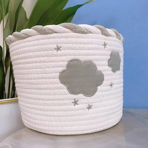 Baby shower gift basket, rope cotton baby gift basket, baby gift basket, toy basket, newborn gift, baby name gift, baby basket