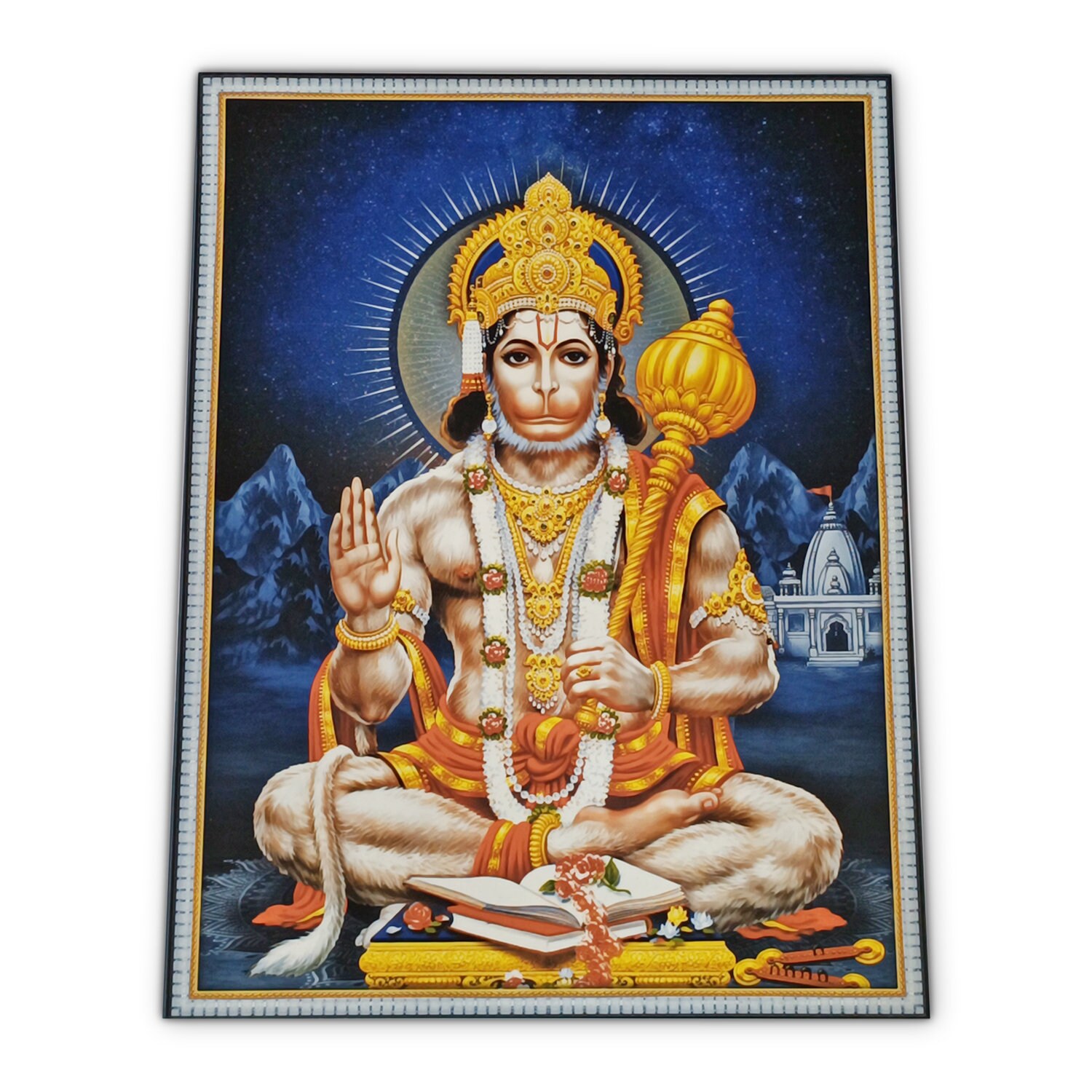 SUNPLUS Lord Hanuman Ji Picture Ceramic Pottery Handmade Tiles for Wall