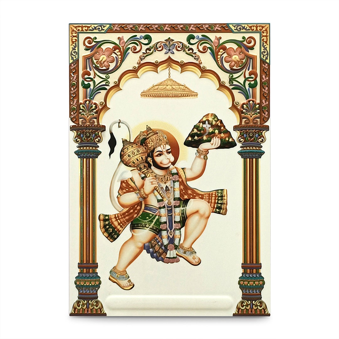 SUNPLUS Lord Hanuman Picture Ceramic Pottery Handmade Tiles for Wall