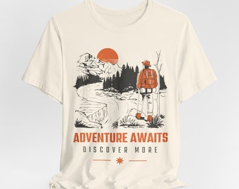 Outdoor T-Shirt, Adventure TShirt, Adventure Awaits Shirt, Mountain TShirt, Hiker TShirts, Nature Lover Shirt, Camping Gift, Vacation Shirt