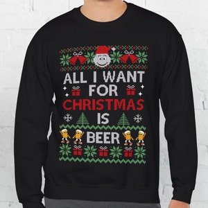 Beer Ugly Christmas Sweater: Festive Holiday Crewneck