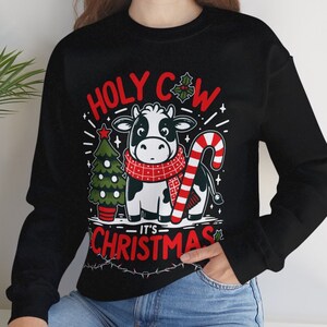 Holy Cow Christmas Sweater: Festive Holiday Crewneck
