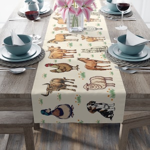 Farm Animal Table Cloth, Farm Table Runner, Farmhouse Runner, Farmhouse Table Runner, Rustic Farm Table Runner, Country Runners, Farm Decor