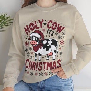 Holy Cow Christmas Sweater: Festive Holiday Crewneck