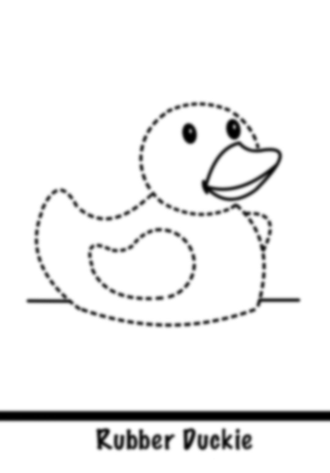 Rubber Duckie Coloring Page for Kids Summer Shapes Etsy