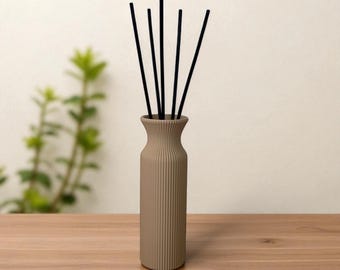 Tall Reed Diffuser, Refillable Ribbed Aroma Stick Holder