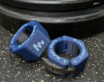 GripLok Custom Barbell Clamps - Custom 50mm Olympic Barbell Collars, Custom Gym Equipment, Weightlifting Gift, Magnetic Option