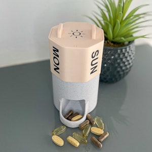 PillHub Solo: Daily Pill Organizer & Dispenser day/night for vitamins, supplements, medication and pills.