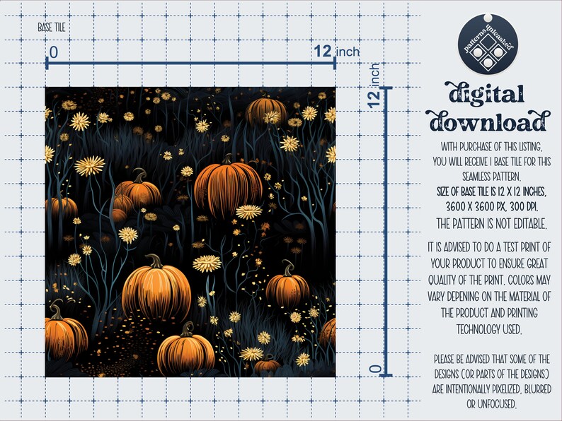 Pumpkin Field Halloween Digital Paper Seamless Pattern Unlimited ...