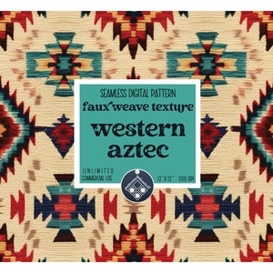 Western faux weave seamless pattern Unlimited Commercial Use digital print file instant download Sublimation POD Aztec repeat