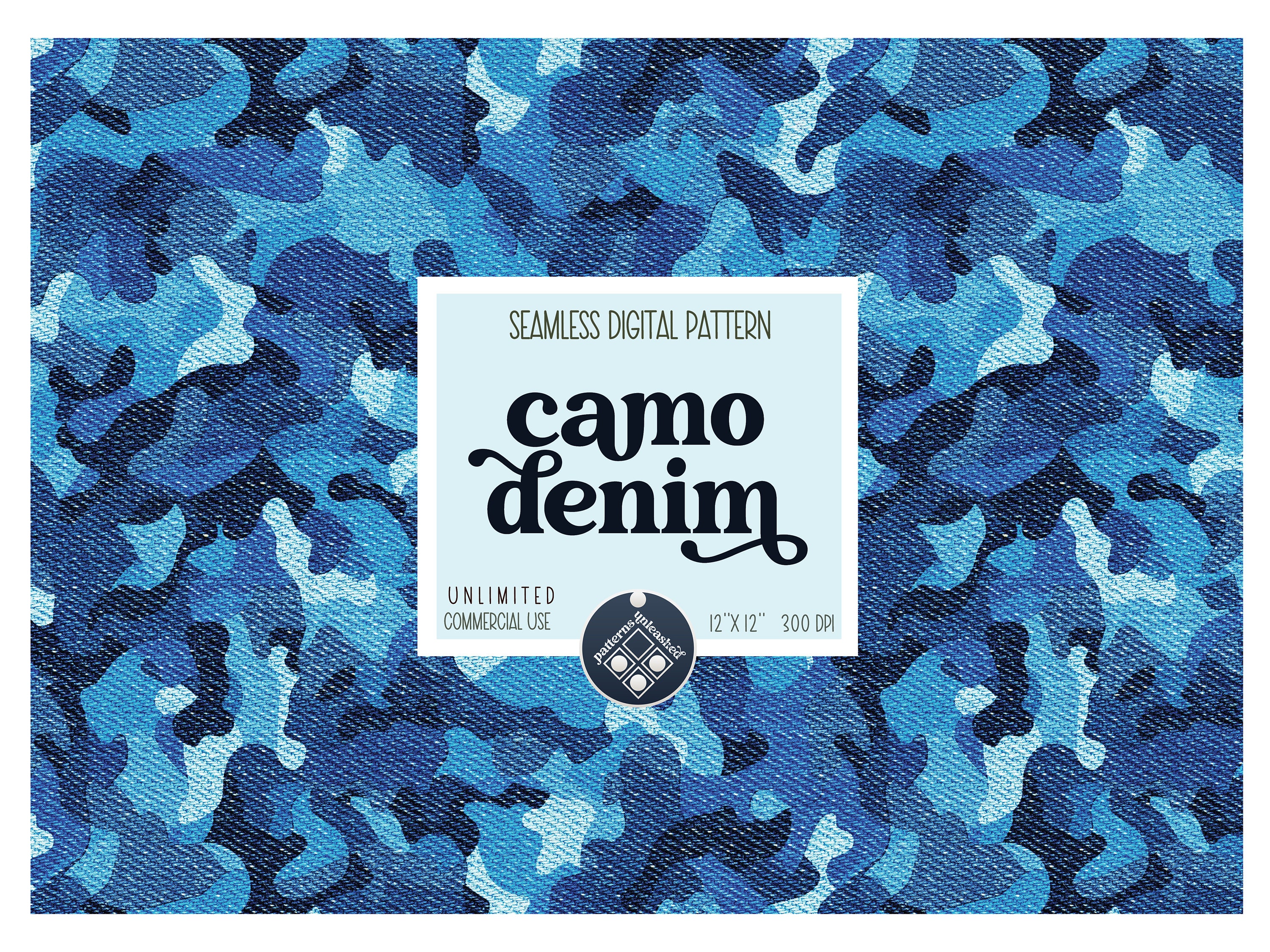 Blue Camo Fabric 