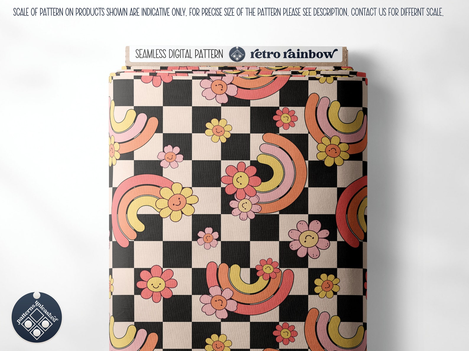 Retro Rainbow Patterns Retro Rainbows Seamless Pattern Unlimited Commercial Use Digital Print ...
