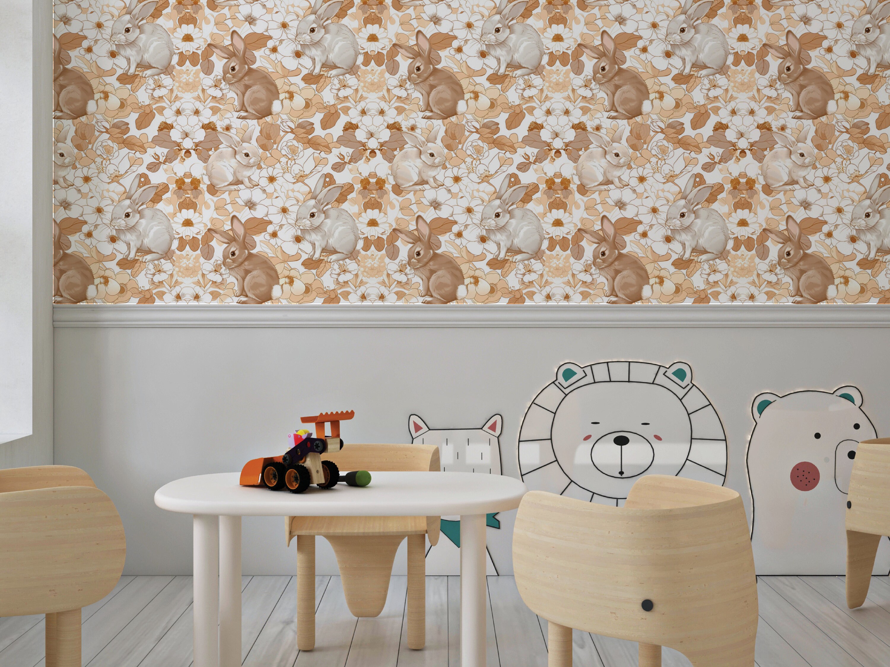 Bunnies Seamless Digital Pattern Unlimited Commercial Use Digital Print ...