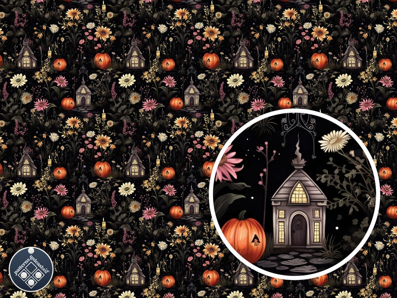 Sorcerer's Garden Seamless Pattern Unlimited Commercial Use Digital ...