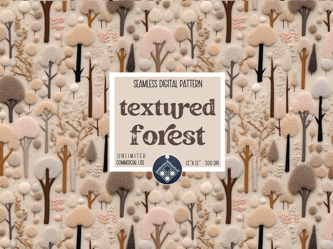 Textured Forest Seamless Pattern Unlimited Commercial Use Instant ...