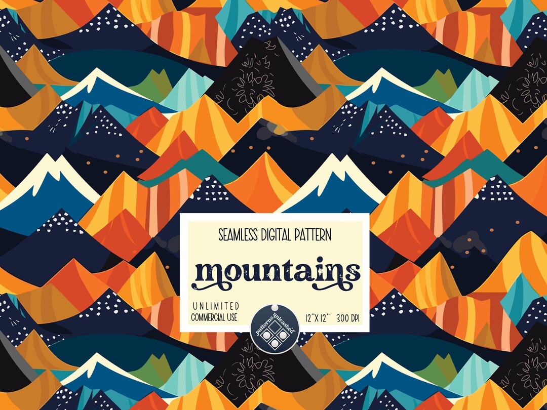 Mountains Seamless Pattern Unlimited Commercial Use Instant Download ...