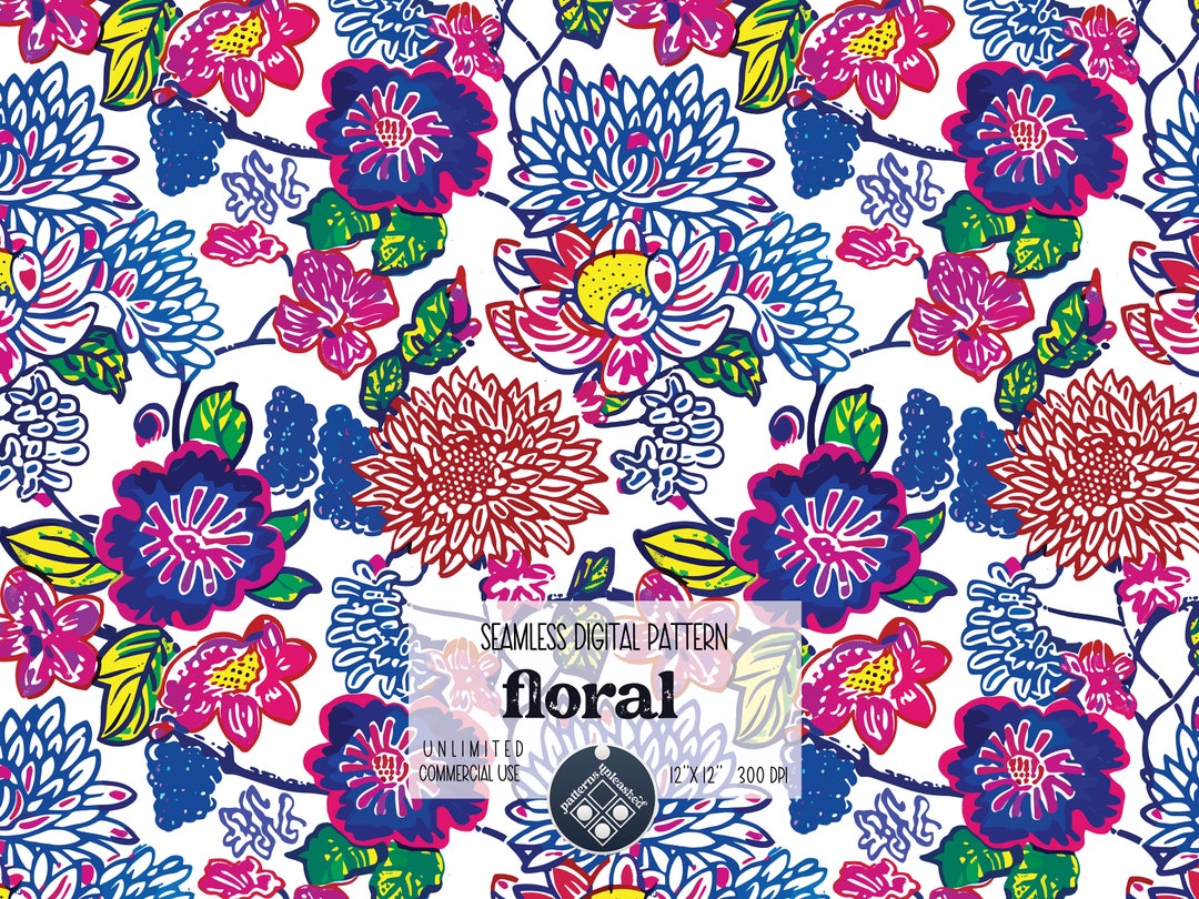 Floral Digital Seamless Pattern Unlimited Commercial Use Digital Print ...