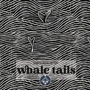 Whale Tails digital seamless pattern Unlimited Commercial Use digital print file instant download Gender Neutral Black White Summer Design