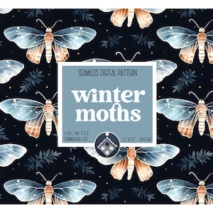 Motten Musterdesign Unbegrenzte kommerzielle Nutzung Digitaldruck Datei Sofort-Download Sublimation POD mystische Motte Magie witchy Muster