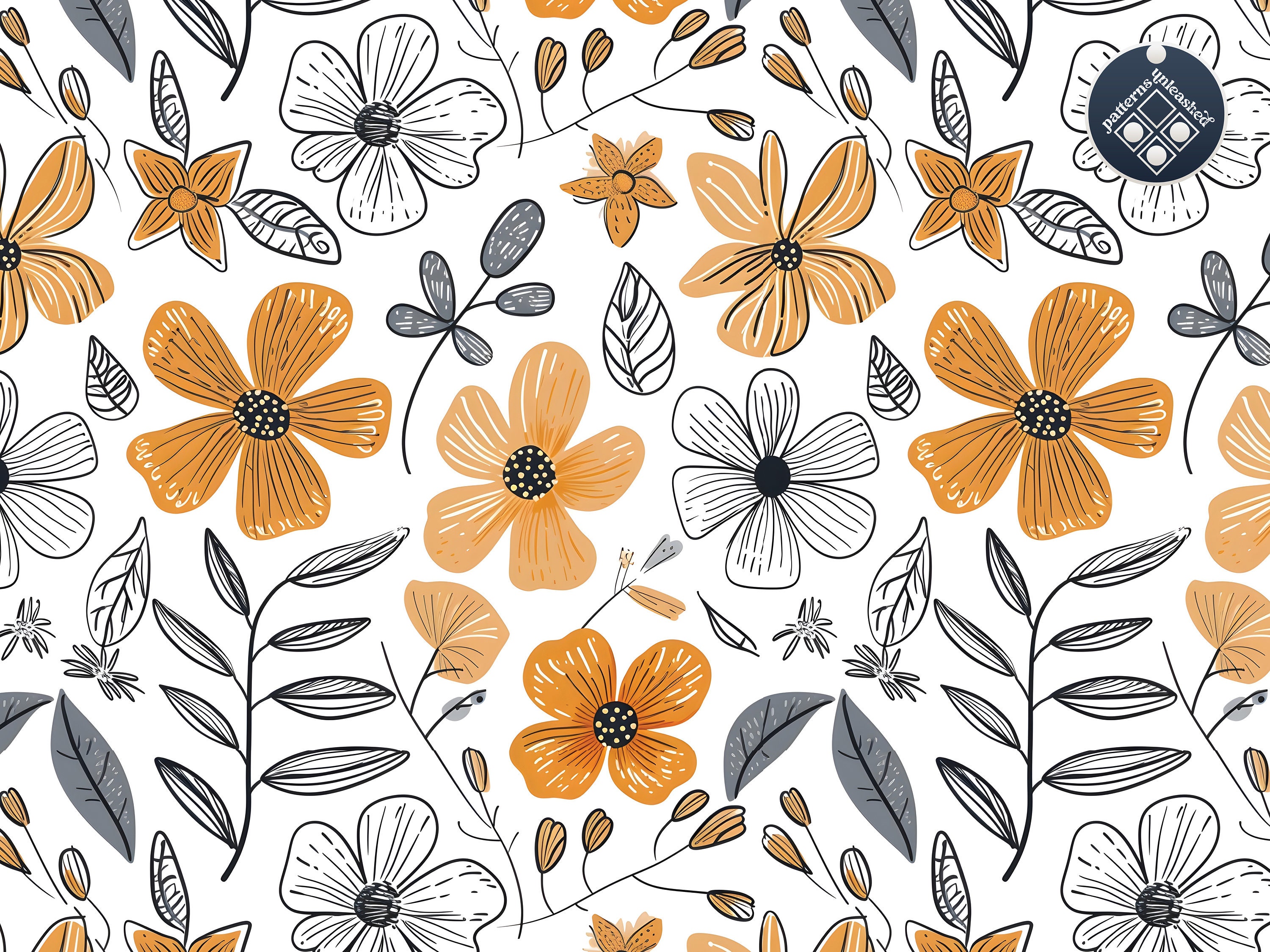 Boho Floral Seamless Pattern Unlimited Commercial Use Digital Print ...