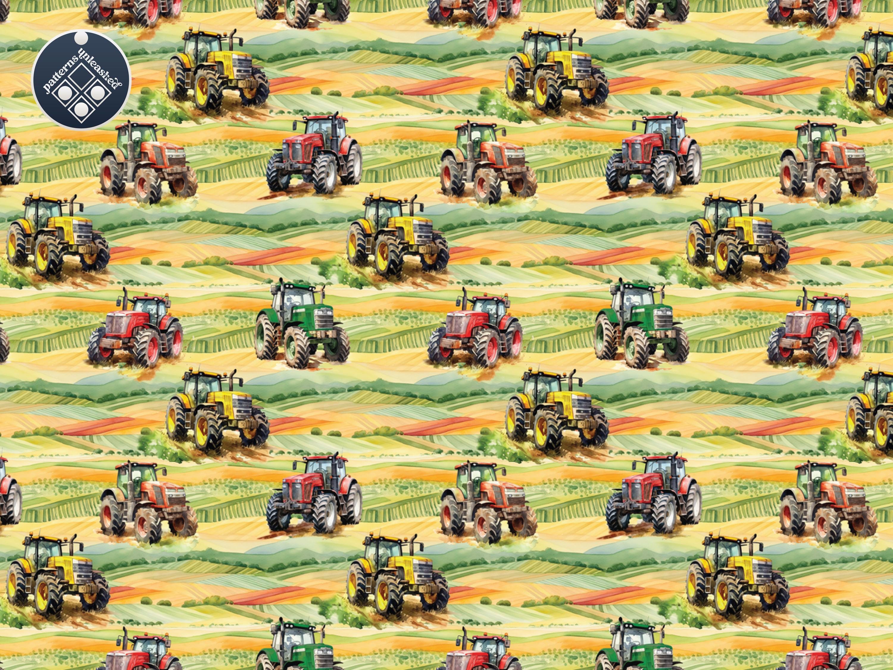 Tractors Seamless Pattern Unlimited Commercial Use Digital Print File ...