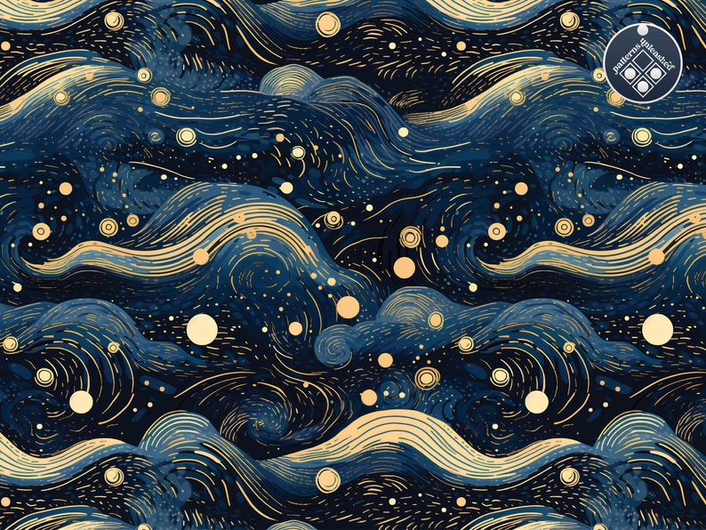 Starry Sky Seamless Pattern Unlimited Commercial Use Digital Print File ...