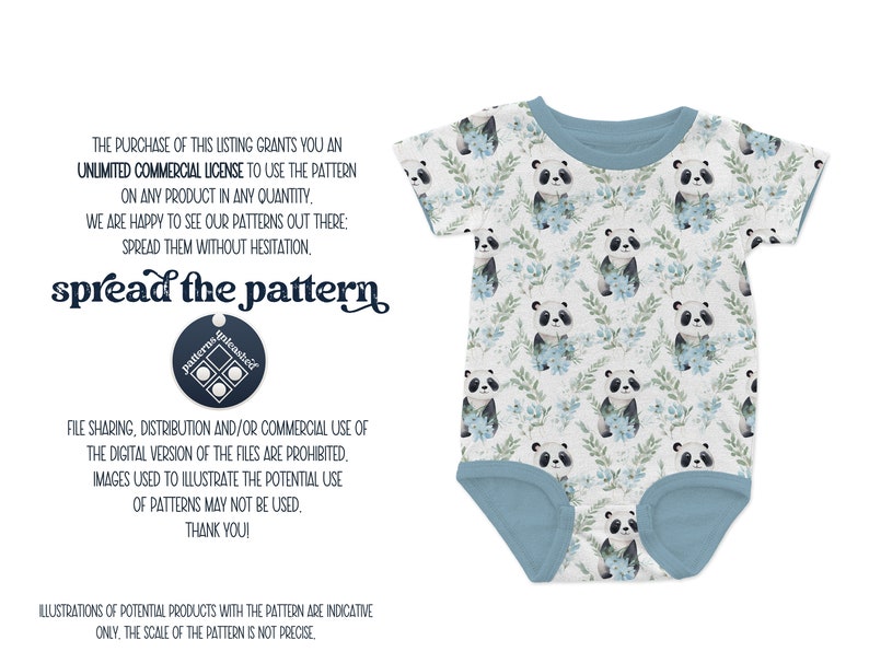 Cute Panda Seamless Pattern Clipart Set Unlimited Commercial Use ...
