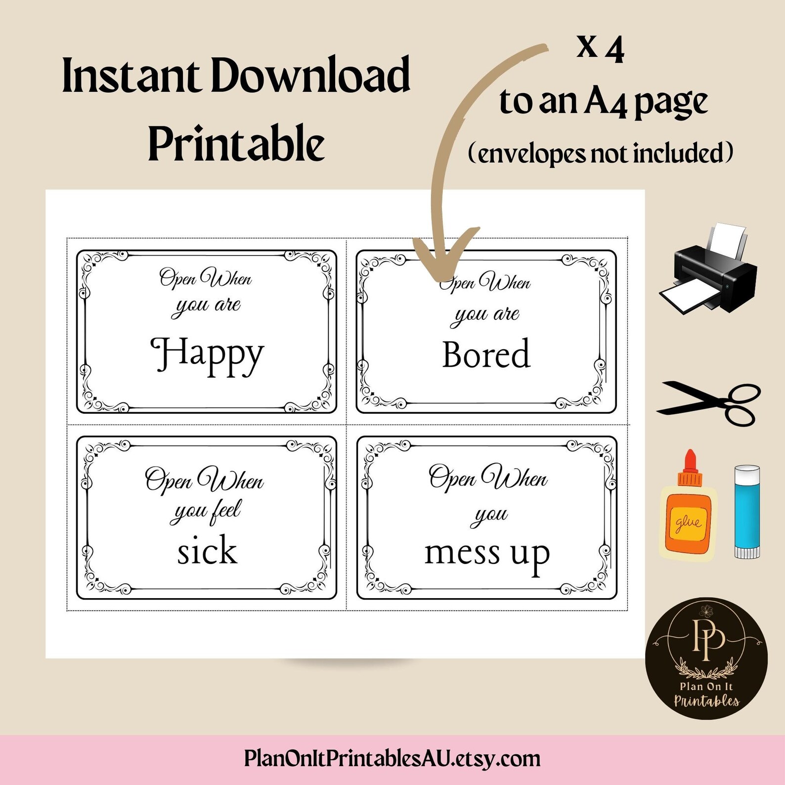 Student Envelopes 20 Open When Envelopes College Student Printable Open When - Etsy