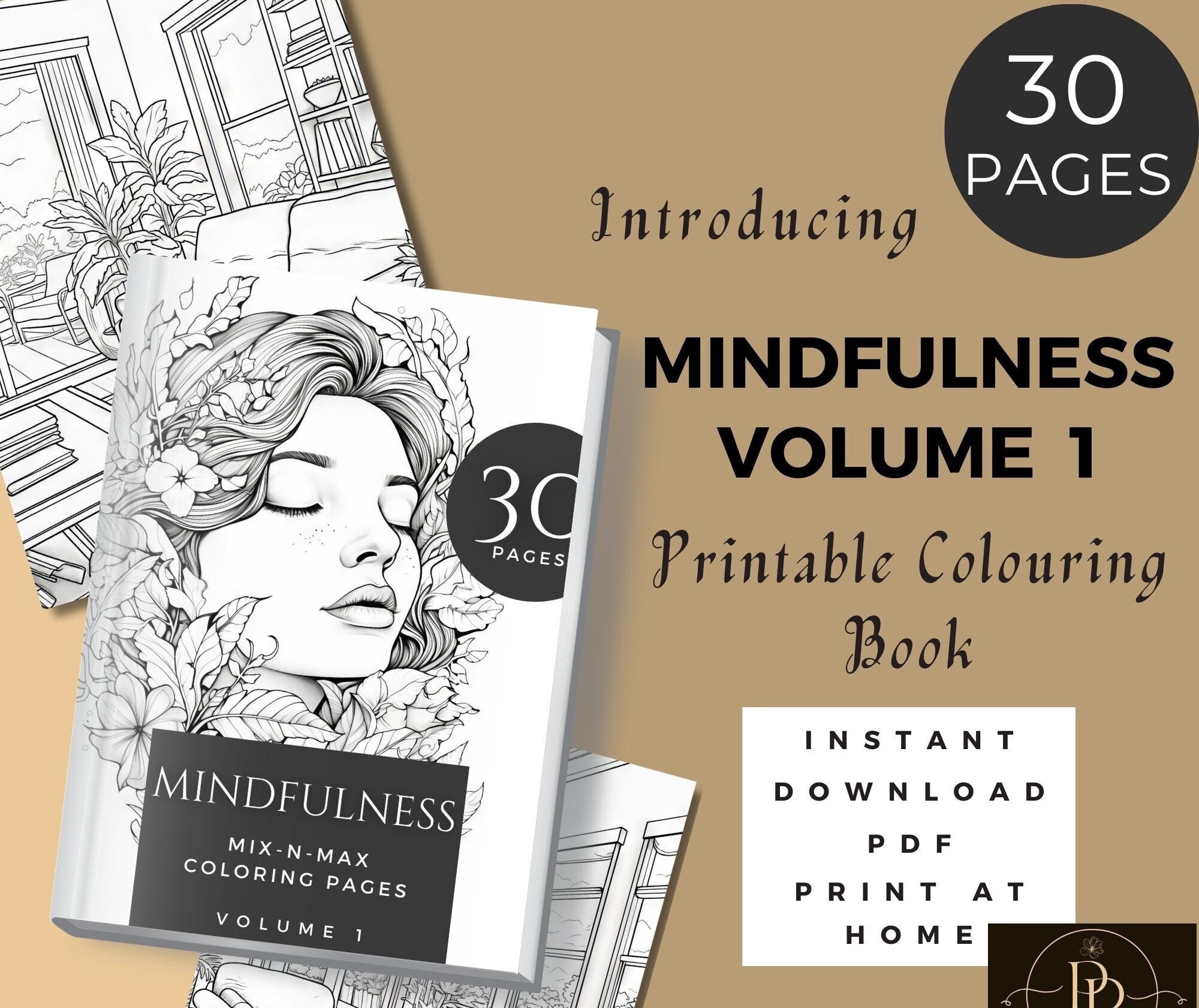 Mindfulness 30-page Printable Colouring Book for Adults, Mindfulness ...