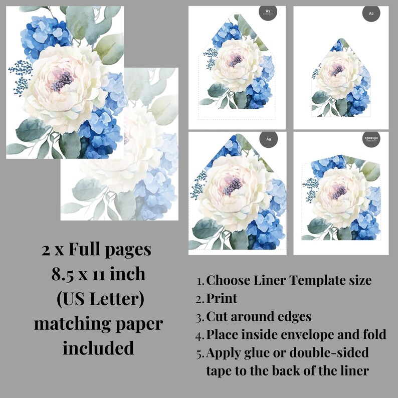 Envelope Liner Template Kit Blue Envelope Liner Kit Envelope Liner