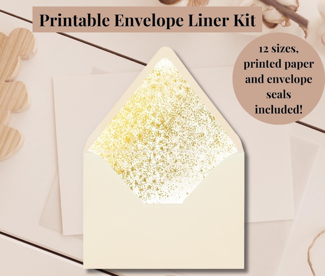Envelope Liner Template Kit Gold Envelope Liner Kit Envelope Etsy