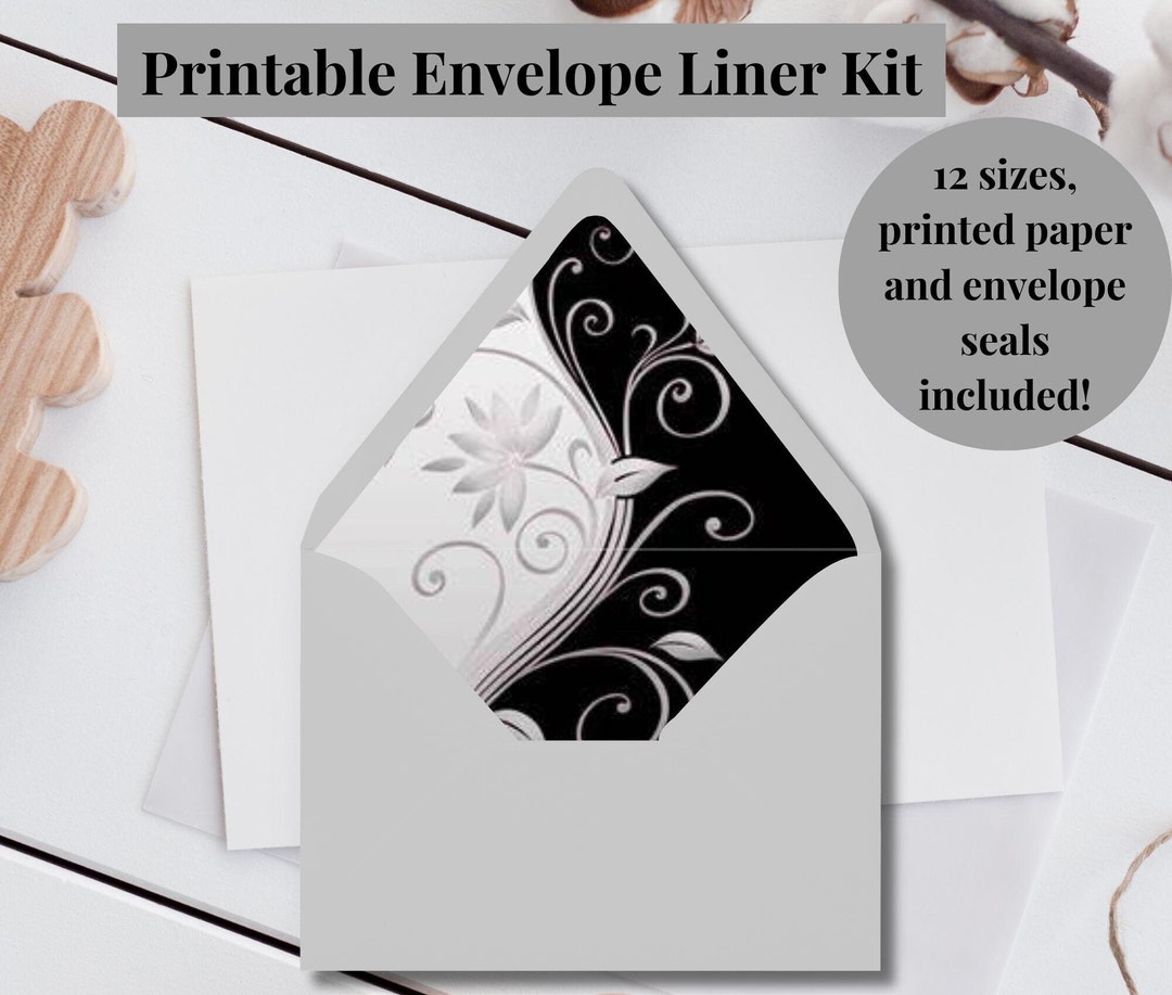 Envelope Liner Template Kit Black Envelope Liner Kit Etsy