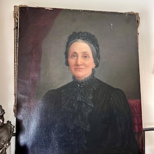 Antique Oil on Canvas Portrait Painting, signed
