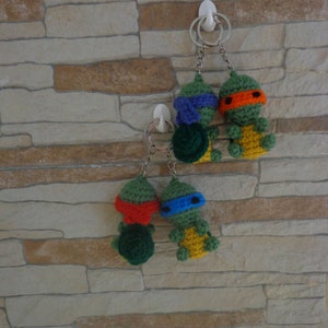 TMNT Key chains / Crocheted / About 6cm long without keychain / all 4 colors