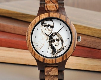 Custom Photo Dial Watch, Wood Watch, Personalized Picture Watch Face, Wooden Watch, Customizable Watch Face, Personalized Image Watch Dial