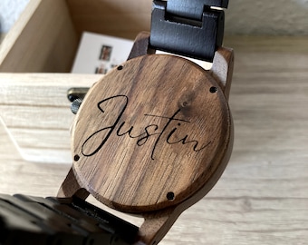 Relojes de padrino personalizados, regalos de padrino, relojes de madera grabados, juego de regalos de padrino personalizado, regalo de propuesta de padrino, regalo de prometido