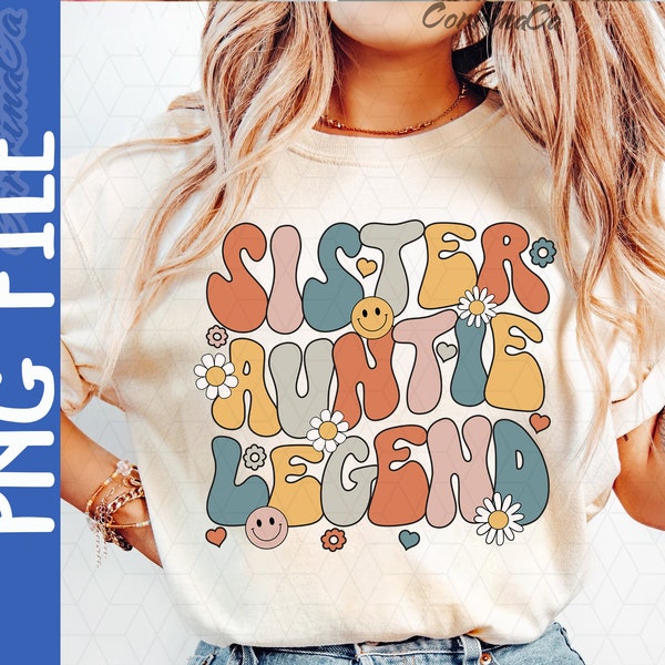 Sister Auntie Legend Png Retro Auntie Png, Mother’s Day Gift Best Auntie, Cool Aunt Club Png, Mom Life Stage Mom Trendy Png, Png Sublimation